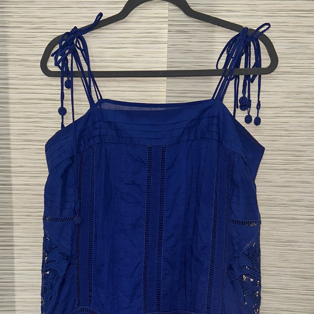 Farm Rio Blue Lace Sleeveless Maxi Dress Sz. M - Picture 5 of 11